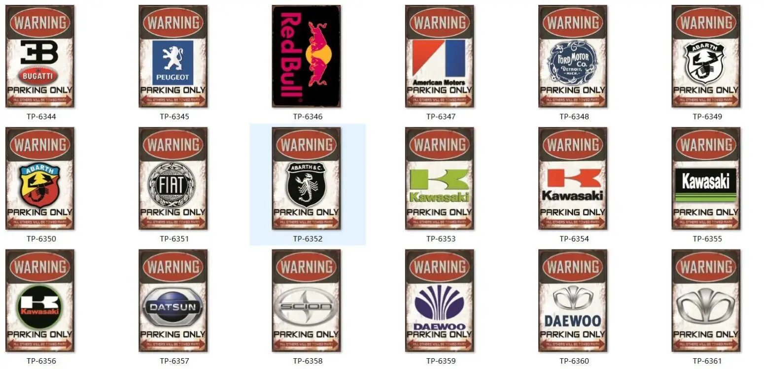 

Tin Signs Retro Warning Parking Only Vintage Metal Car Parking Plate Creative Garage Wall Decor Plaque
