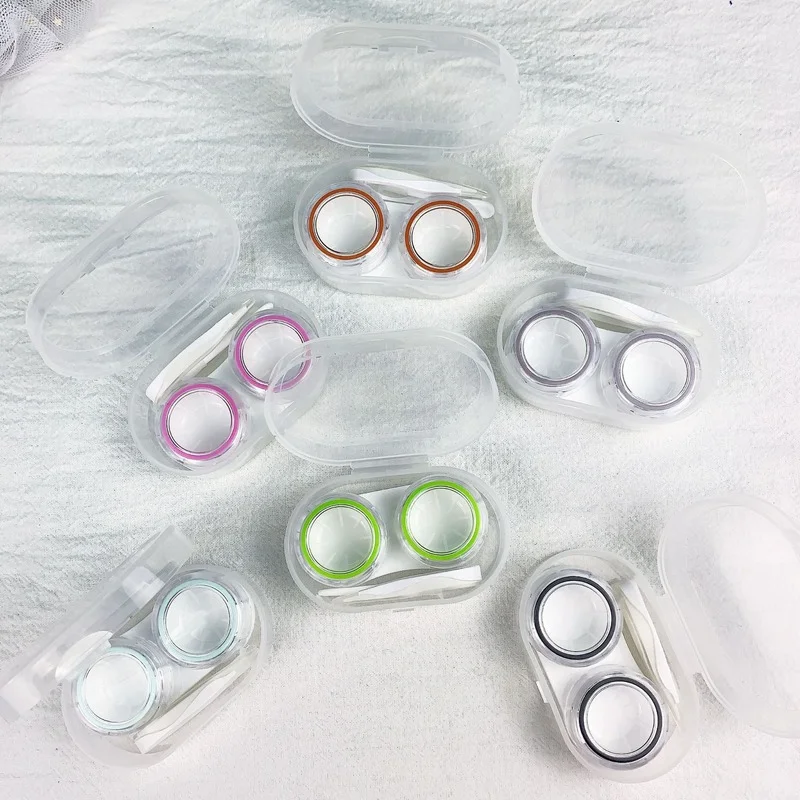 

Новый Набор чехлов для контактных линз Mini Color ed, милые конфетные цвета, фотоемкость с прозрачной коробкой, ежедневный дорожный набор