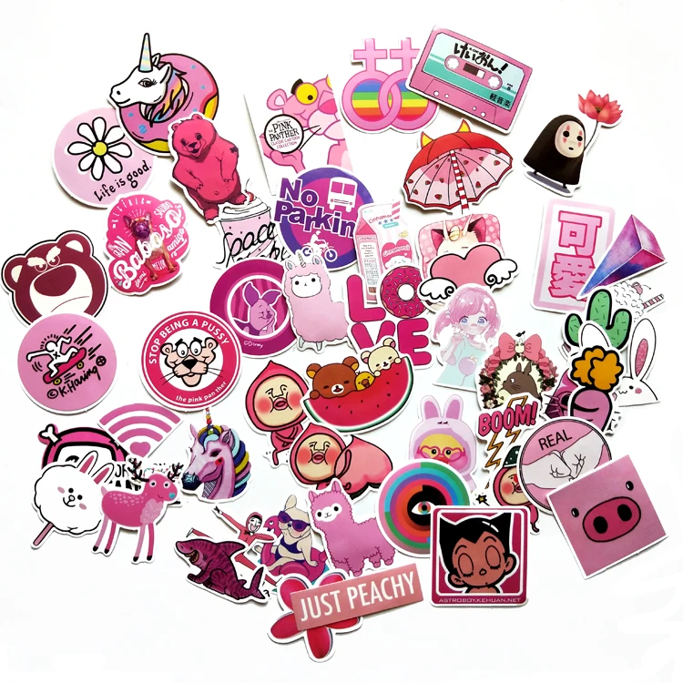 50 шт. ПВХ водонепроницаемый для девочек каваи розовый Забавный автомобильный