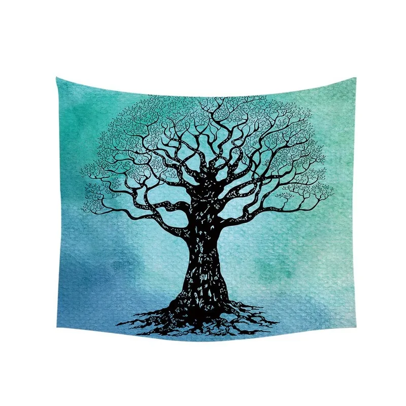 Психоделический гобелен акварель Художественная ткань с деревом на стене