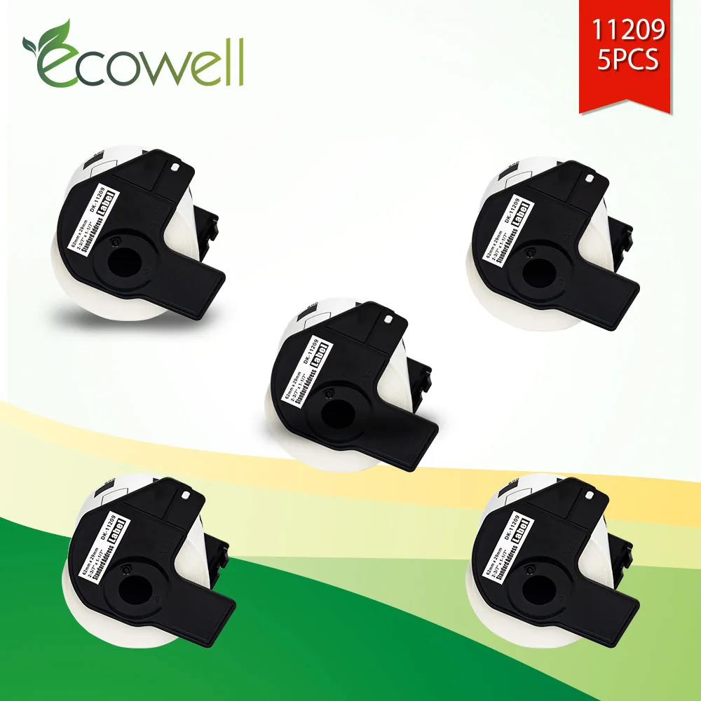 Ecowell 5 рулонов 4000 шт. этикеток совместимых с родственниками DK11209 термобумага для