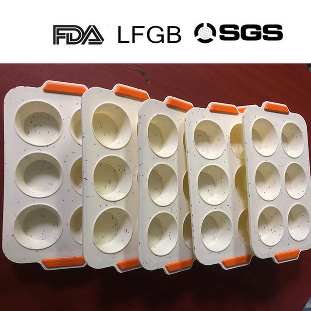 Лоток для торта с 6 отверстиями и 12 силиконовый двухцветный поднос уплотнением