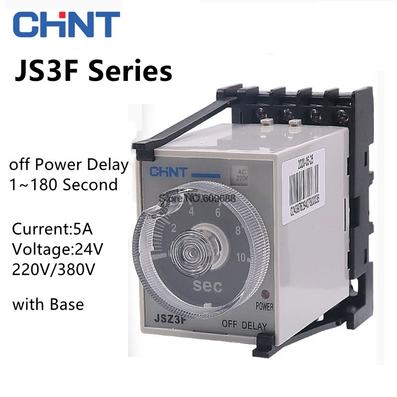 Реле времени CHNT CHINT JSZ3F 5S 10S 60S 220V 380V контроллер задержки отключения питания -