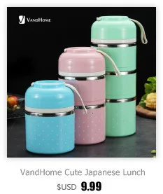 VandHome, японский детский Ланч-бокс, микроволновая печь, Bento box с отделениями, портативный, пшеничная солома, Bento, Ланч-бокс, контейнер для еды