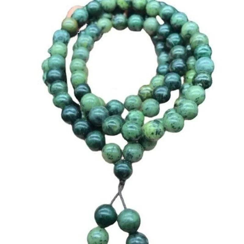 Браслет из натурального тибетского нефрита с бусинами в виде Будды