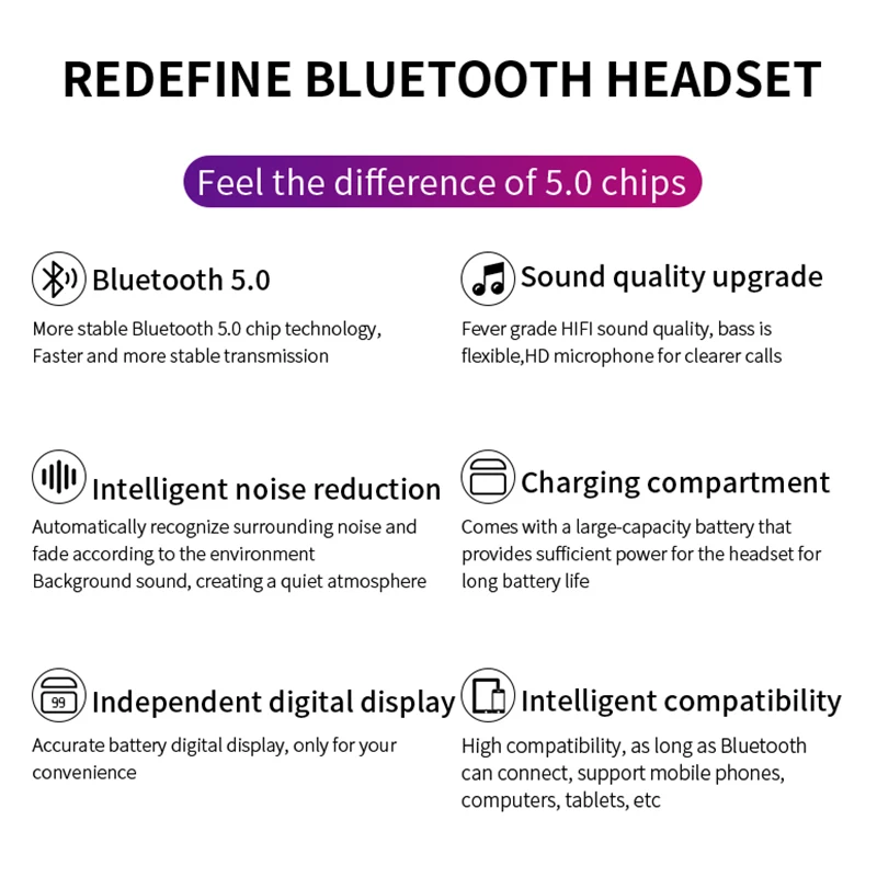 Bluetooth наушники TWS беспроводные спортивные вкладыши стерео игровая гарнитура