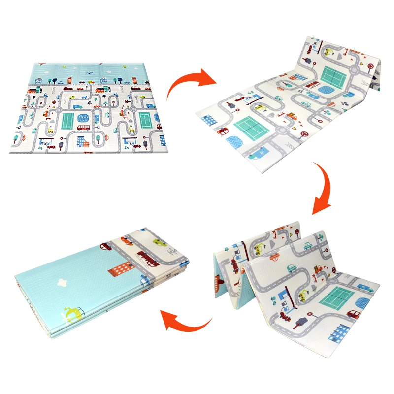 Alfombra de Juego plegable para beb&eacute;, estera de rompecabezas de Xpe, alfombra educativa de doble cara, almohadilla de escalada, juegos de actividades, Juguetes-2