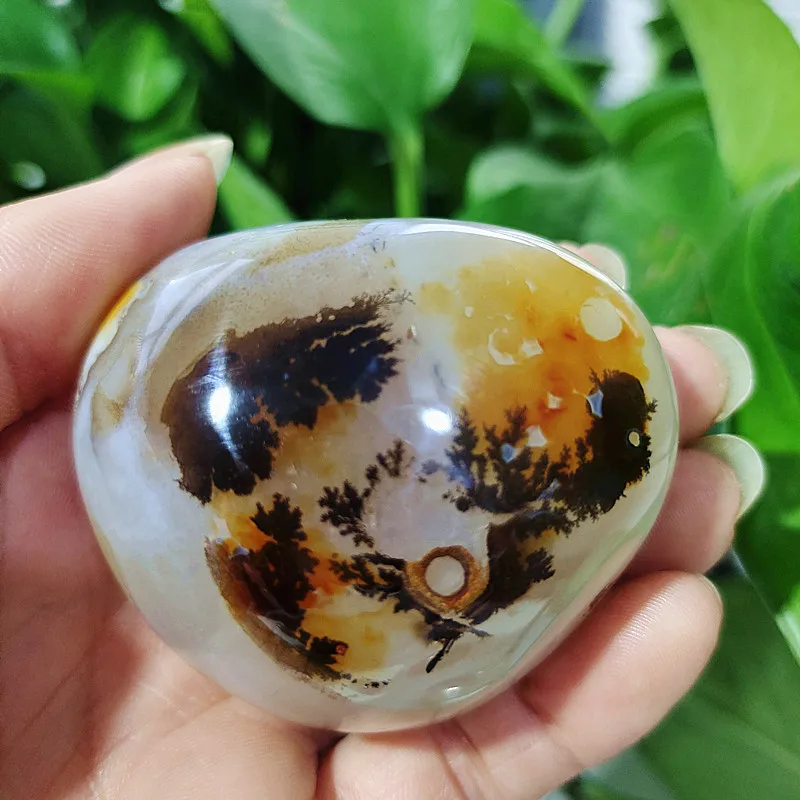 

Natural water plant agate stonePalm stone plaything stone yoga stone exercise stone material