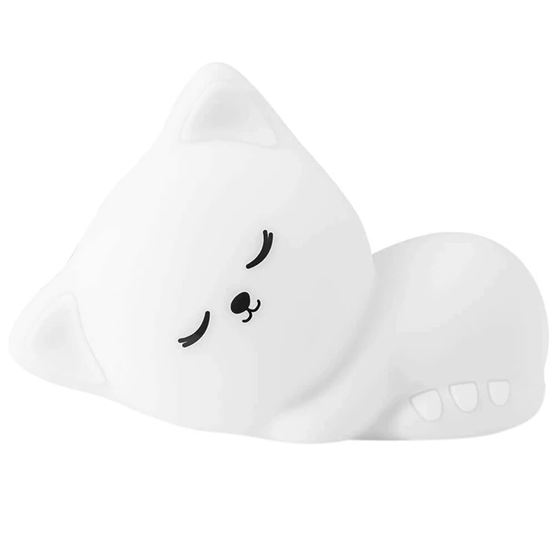 

Светильник для детей, портативная лампа в виде милого кота с дистанционным управлением, силиконовый перезаряжаемый ночник для спальни