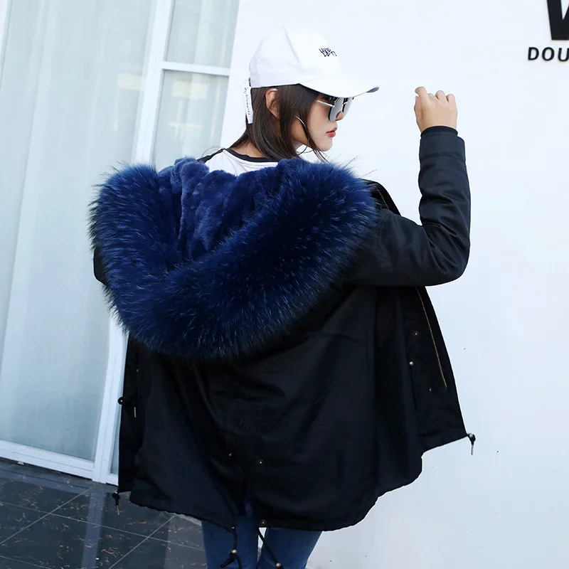 Оверсайз теплые парки из натурального меха thikcer женская зимняя длинная подкладка