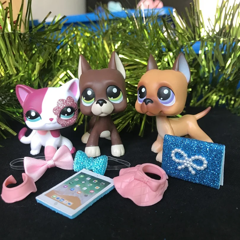Мультфильм Животные Pet Shop#1519#244 Коллекция Большой немецкий дог розовый Кот 2291 Редкие 6 шт. аксессуары для мальчиков подарок Littlest с магнитом