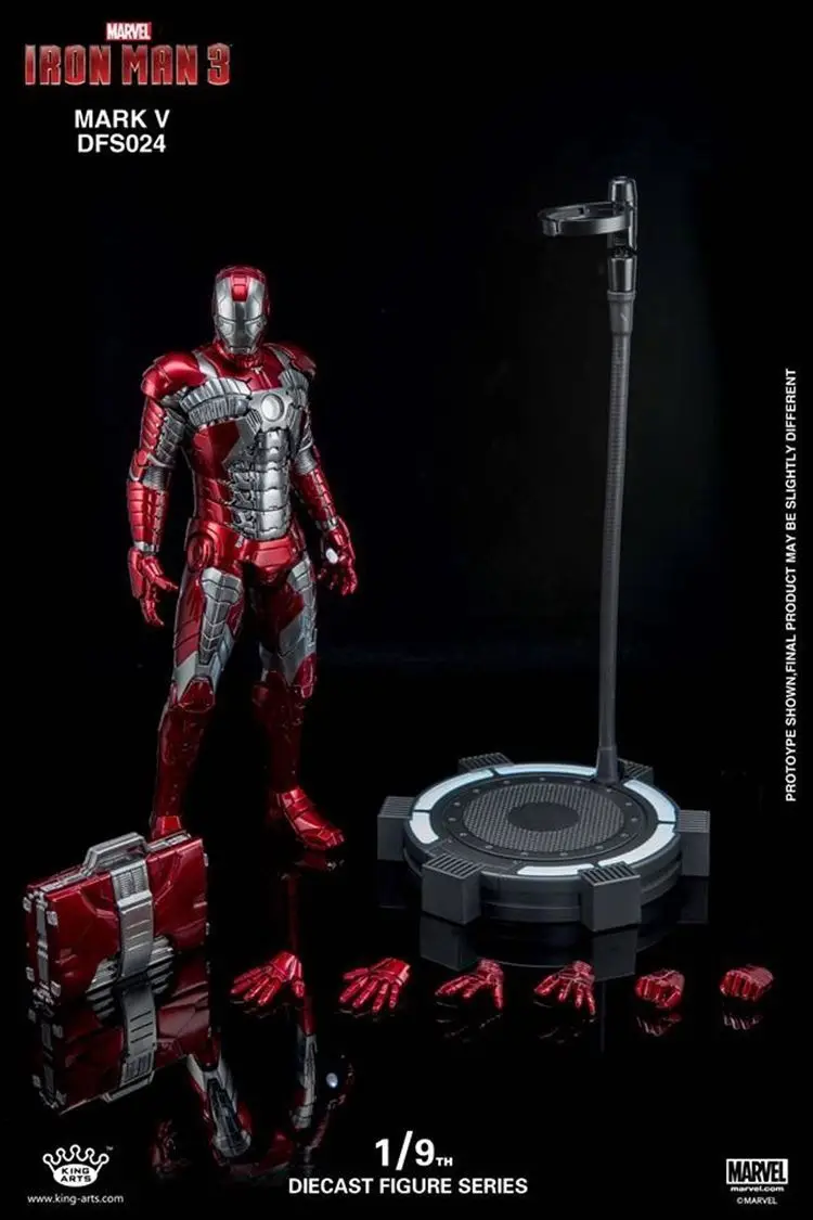 King Arts 1:9 Diecast DFS024 Железный человек 3 MK5 Mark5 фигурка модель игрушки