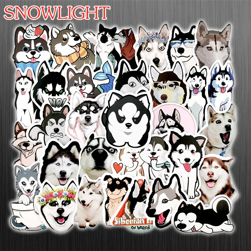 10/50 pcs/pack Siberian Husky Cartoon PVC Waterproof Graffiti Sticker For Snowboard Motorcycle DIY Scrapbook  Bicycle Laptop