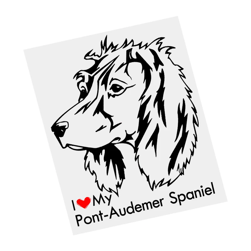 

S61641# I Love My Pont Audemer Spaniel Dog Black Transparent Car Sticker Vinyl Decal Waterproof Decors for Motorcycle Bumper
