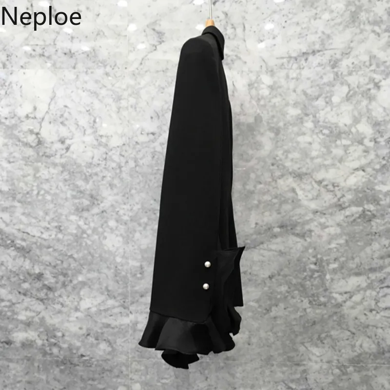 Женский двубортный блейзер с оборками на талии Neploe однотонный тонкой талией