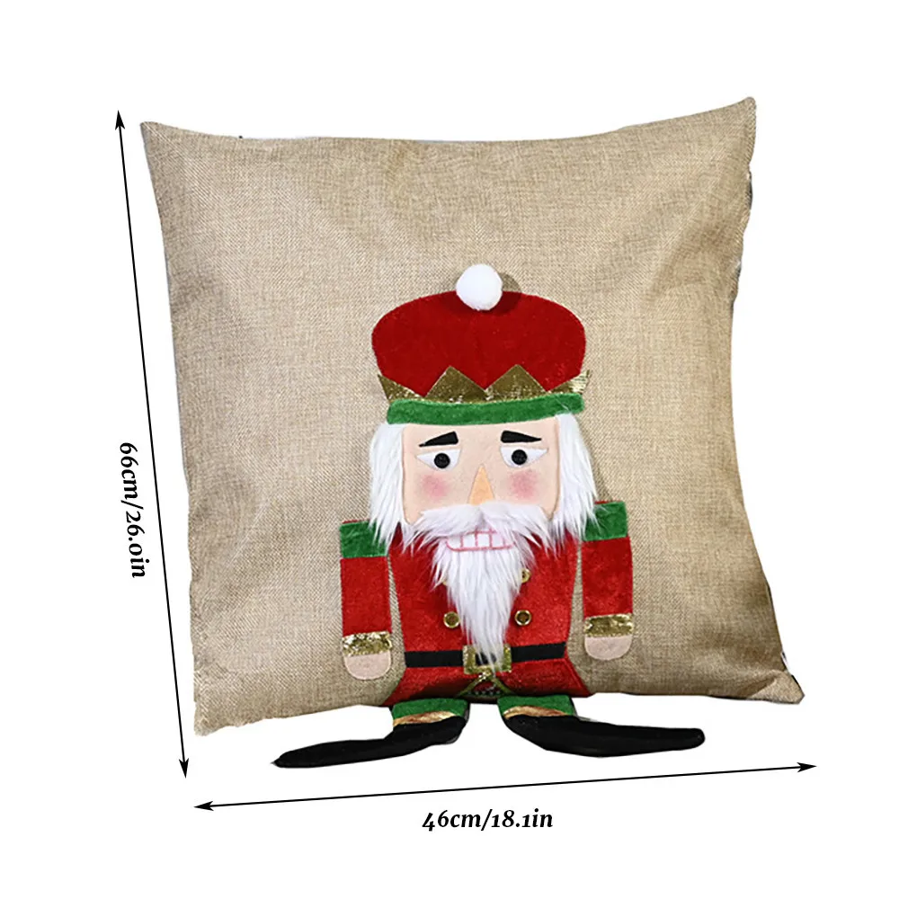 

Christmas Pillowcase Home Office Hotel Lumbar Support Pillow Cotton Linen Zipper Cover