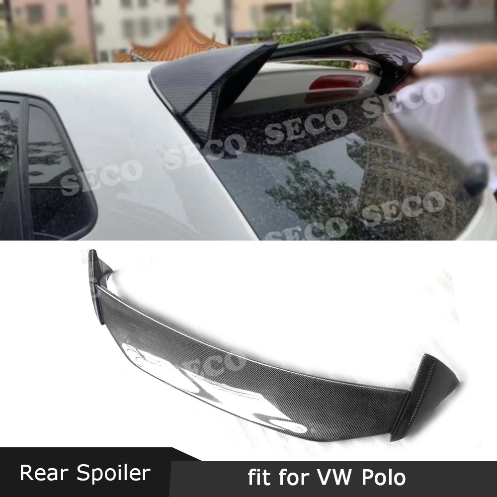 Для Volkswagen VW Polo спойлер 2011- задний спойлер на крыше углеродного волокна/FRP/ABS задний лобовое стекло крылья автомобиля Стайлинг