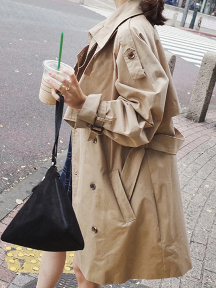 

Autumn New 2021 Loose Mid-Length Coat Female Street Small Coat
