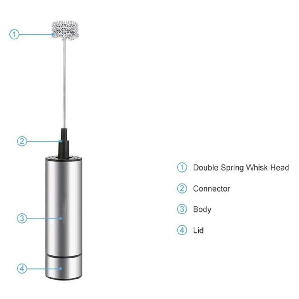 Электрический ручной молочный вспениватель Тройная пружинная головка для