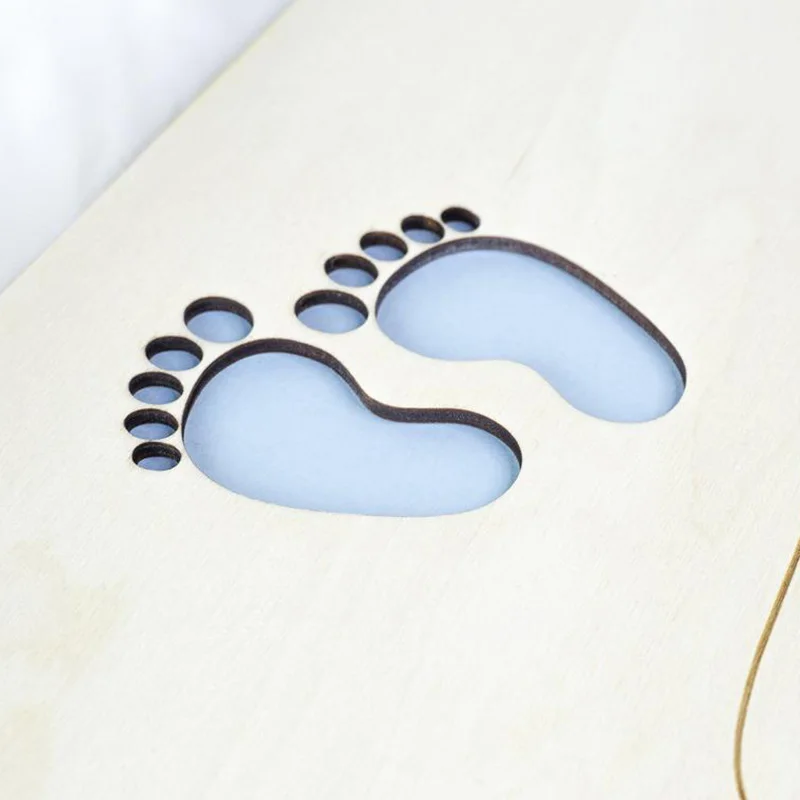 Персонализированный Деревянный фотоальбом Little feet для малышей книга с памятью