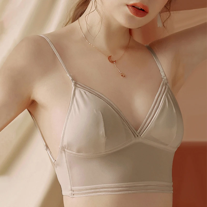 Привлекательный бюстгальтер с открытой спиной красивый без косточек женское
