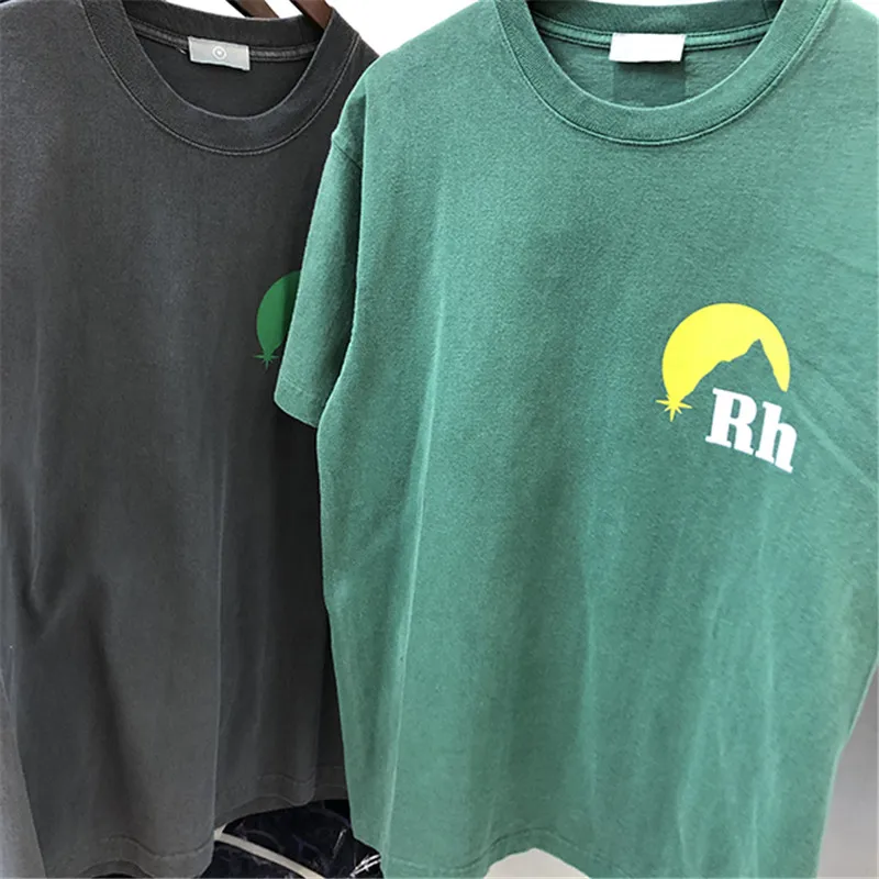 

Rhude t-shirts das mulheres dos homens 2021 novo casual rh penteado imagem logo impresso rhude t alta qualidade vero primavera