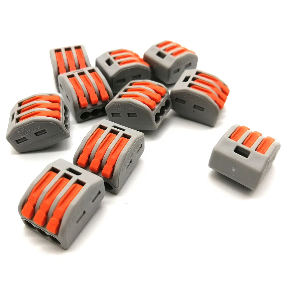 10 шт./лот 222-413 Универсальный компактный проводной соединитель 3-контактный