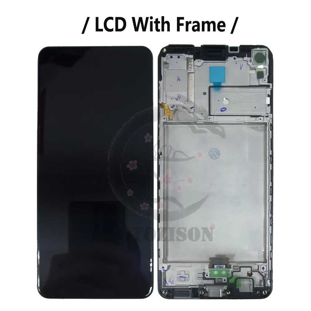 Najtaniej Super AMOLED A21s LCD Do Samsung Galaxy A21s SM-A217F/DS SM-A217M/DS SM-A217F/DSN Ekran Dotykowy Moduł Digitizer A217 LCD Z Ramką