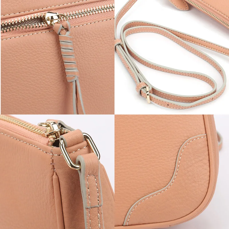

Zency Soft Genuine Leather Handbag Simple Casual Design Female Shoulder Bag High Quality Ladies Crossbody Bag Daily Purse