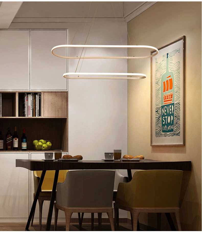Rectangle Modern Led Pendant Lamps for Living Room Restaurant Bedroom Decorative Pendant Light Lamparas AC85-260V remote control