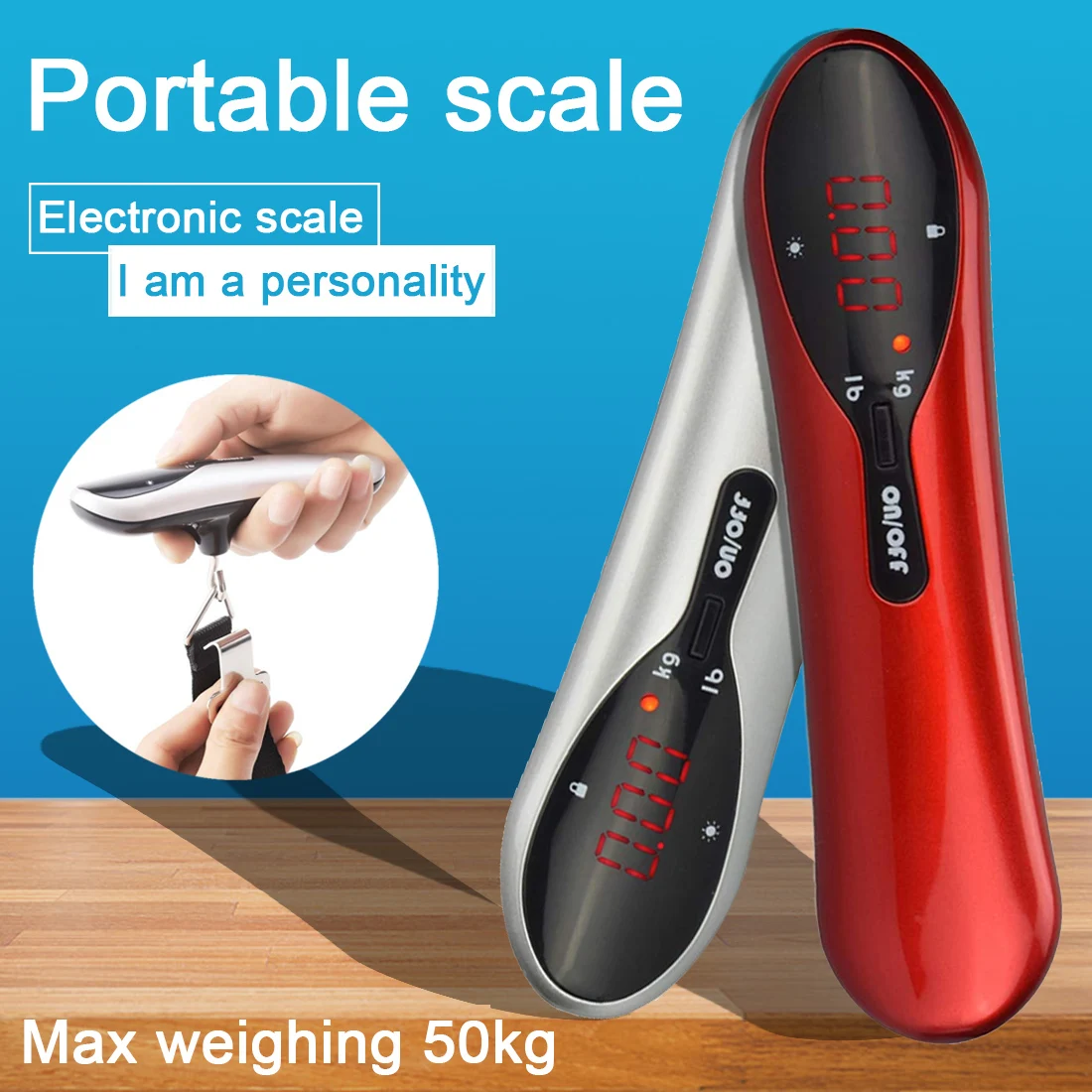 50 кг/110 фунтов цифровые электронные весы для багажа светодиодный карманный