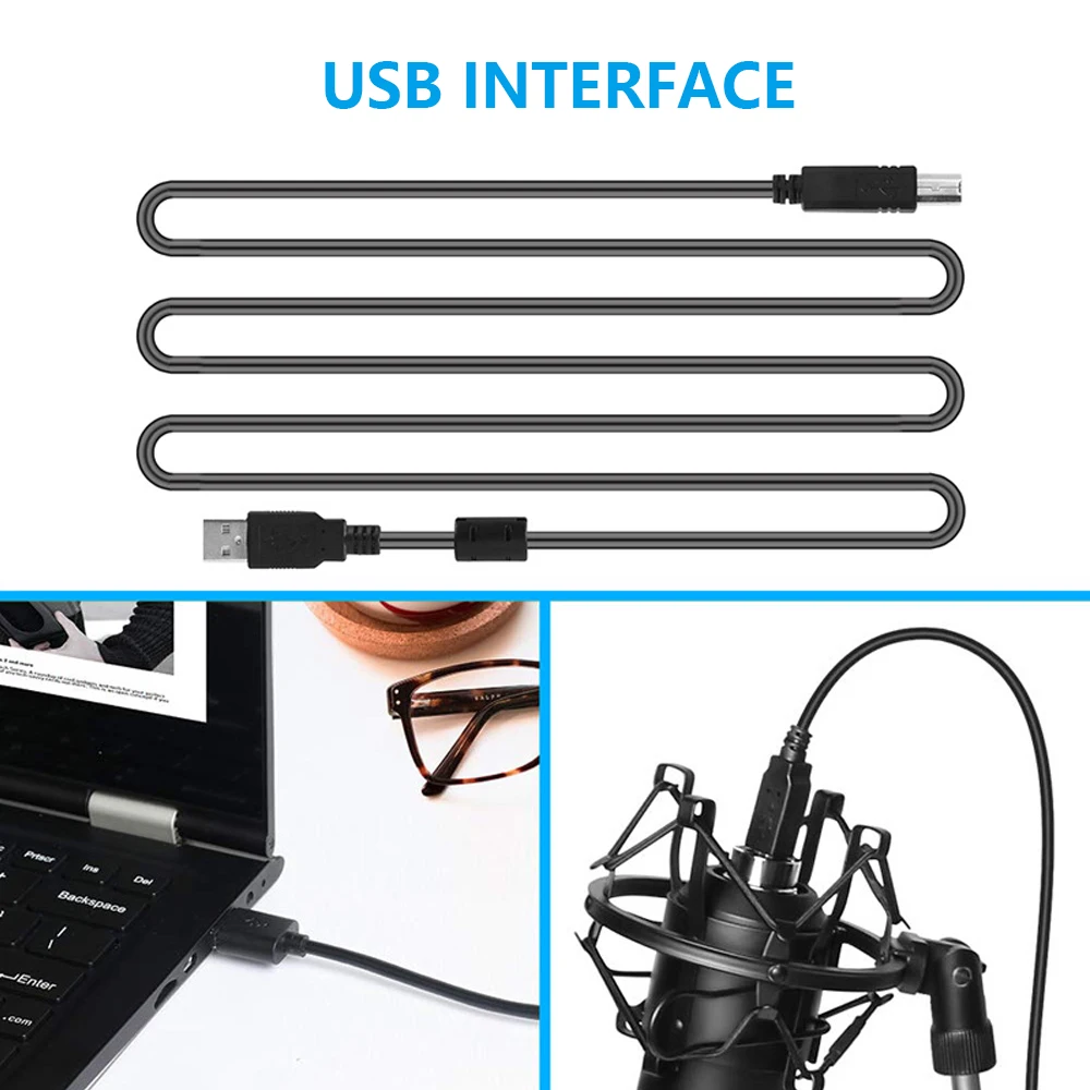 USB Podcast Microphone Kit 192KHZ/24BIT Professional Condenser Mic for PC Youtube Studio aduio Recording Mikrofon desktop stand |