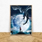 Картина из аниме Как приручить дракона, квадратнаяКруглая Мозаика из страз, картина из страз 5d сделай сам, 2020