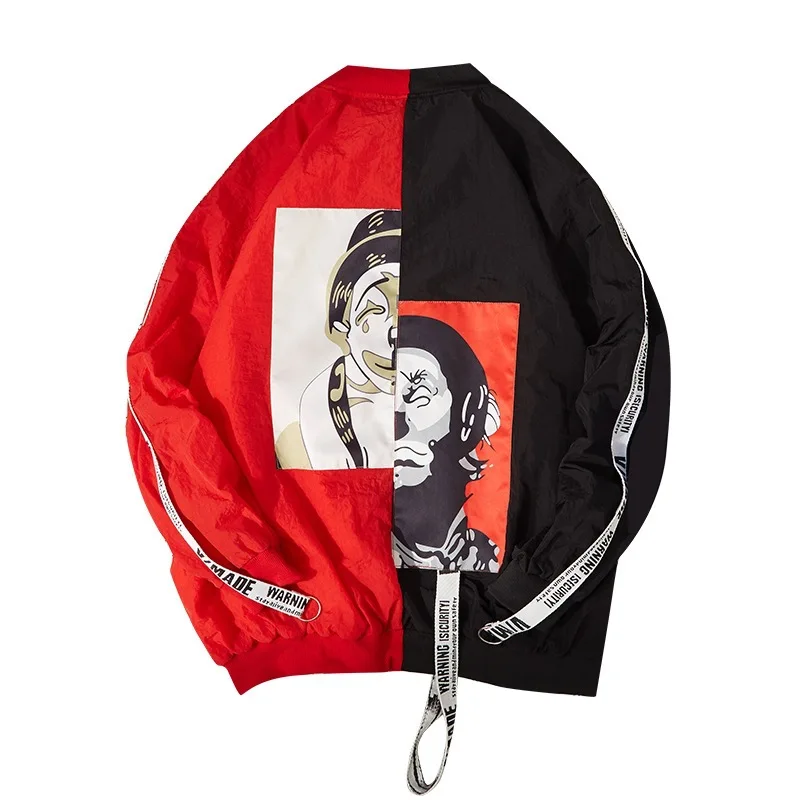 

ZOGAA Autumn Men's Bomber Jackets Loose Contrast Color Korean Cool Baseball Jacket Coat Hip Hop Fashion Streetwear Casual Jacket