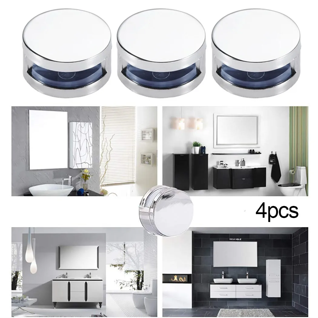 

Round Glass Clamp Holder Wall 4pcs Accessory Bathrooms Bedrooms Elements