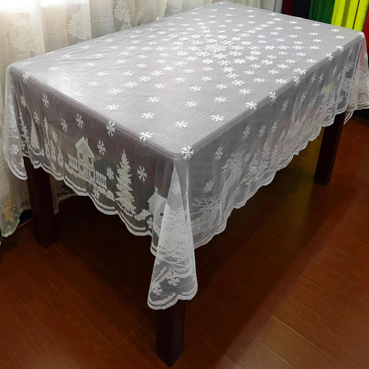 Пустотелая скатерть для стола кружевная новинка винтажная Рождественская