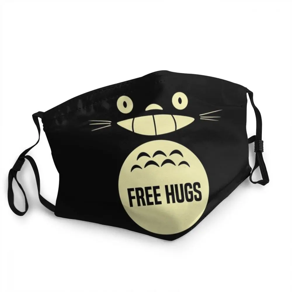 

Free Hugs My Neighbor Totoro Mask Adult Anti Haze Studio Ghibli Anime Manga Mask Protection Respirator Non-Disposable Muffle