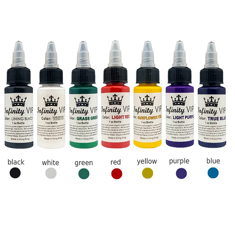 Advanced pigment Tattoo Ink 7 Color Set 1oz 30ml/Bottle Pigment Kit for makeup beauty skin Body paint | Красота и здоровье