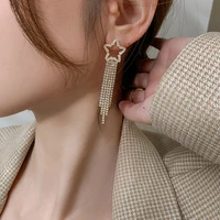 2020 fashion new earrings personality wild five pointed star tassel ladies long earrings wholesale sales hot sale ear rings