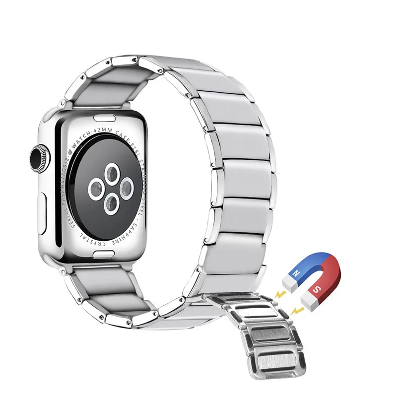 Ремешок из нержавеющей стали для Apple Watch 44 мм 40 мм 42 мм 38 мм метмагнитный петля сменный ремешок для наручных часов для iWatch 4 3 2 1 браслет