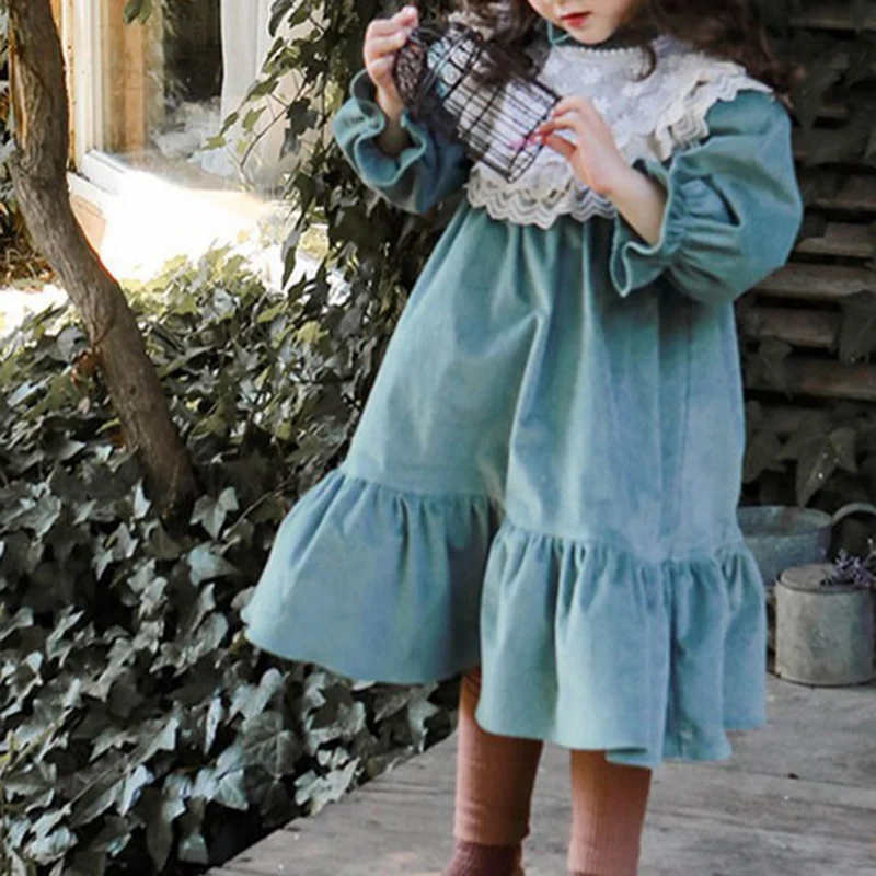 Новое милое платье для девочек на весну и осень детское принцессы маленьких