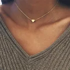 Ожерелье-чокер DAIWUJAN100 % из стерлингового серебра 925 пробы с подвеской в форме сердца для женщин ожерелье золотого цвета Изящные инициальные ювелирные изделия