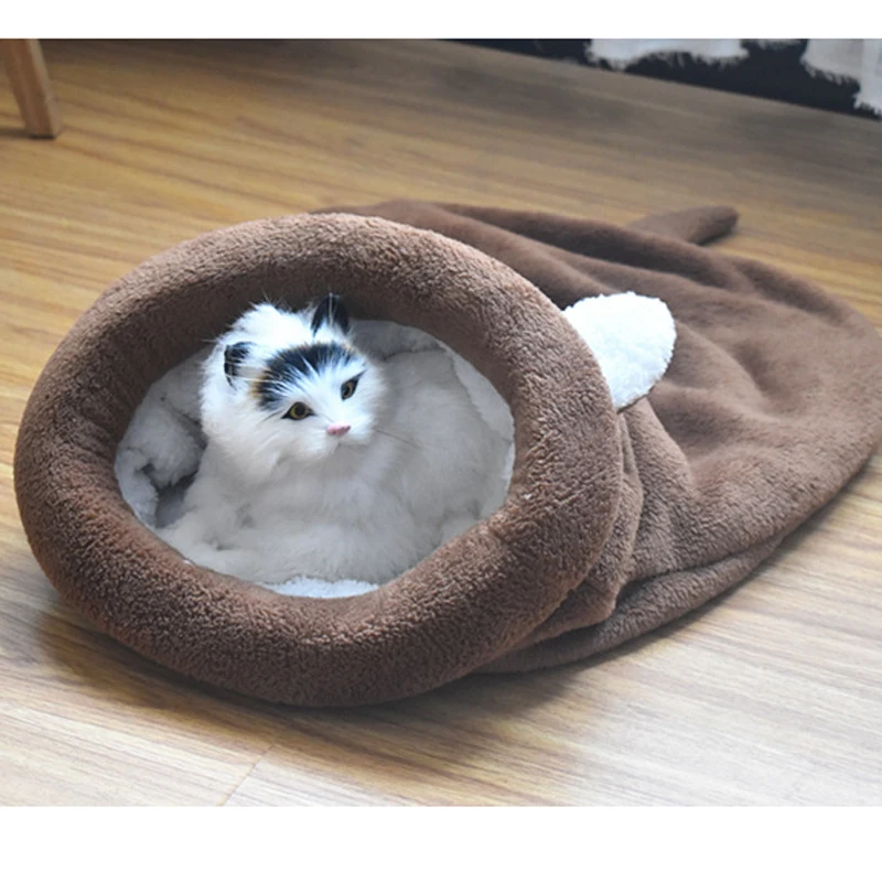 Мягкий флисовый спальный мешок для кошек теплая корзина домашних питомцев