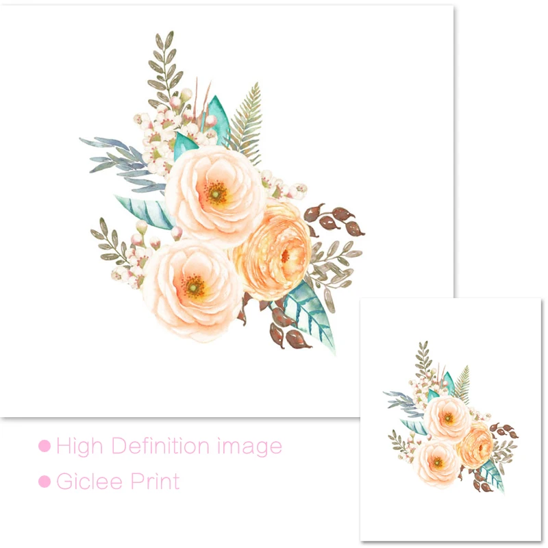 Настенная картина для детской комнаты Картина на холсте с цветами акварелью