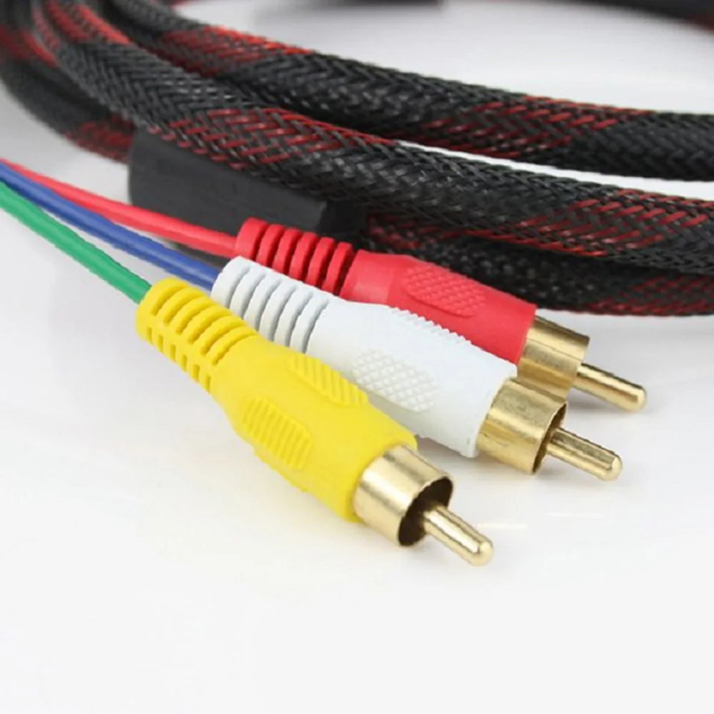 1 5 м ЖК HDMI штекер к 3 RCA Видео Аудио AV компонентный конвертер адаптер кабель HDTV