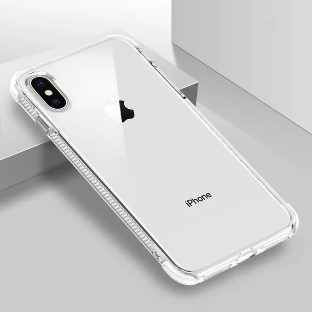 White Двухслойный противоударный Прозрачный чехол для iphone 7, 8, 6, 6S Plus, Gasbag, полный корпус, мягкий чехол для iphone 11 Pro Max X XS, чехол для Max XR - Цвет: White