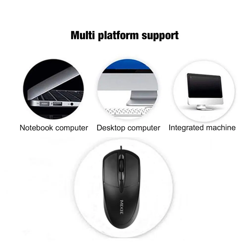 

USB Interface Wired Mouse Computer Accessories Touch Scroll Wheel Weighted Mouse Ergonomic Durable ABS