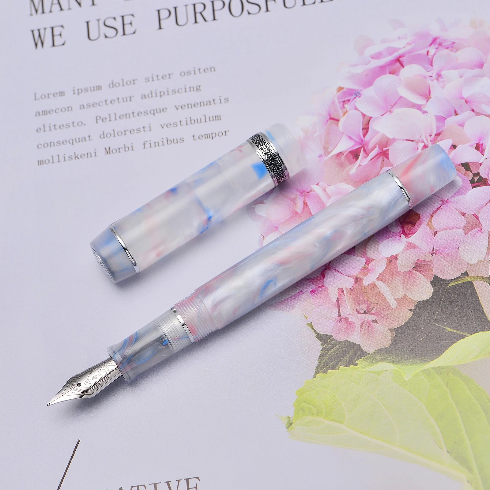 Kaigelu 316A Celluloid Fountain Pen Beautiful Pink-White Iridium EF/F/M Nib Writing Ink Office Business School Gift | Канцтовары для