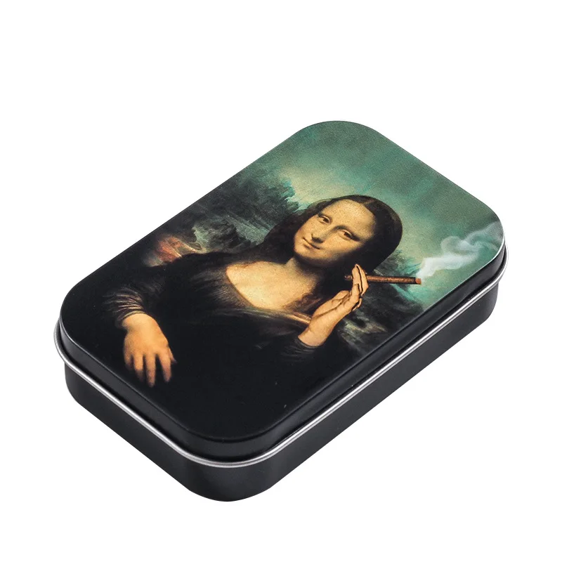 

1pc Creative Personality Tinplate Tobacco Box 20 Cigarette Box Hand-rolled Tobacco Box Portable Men's Box Smoking Set