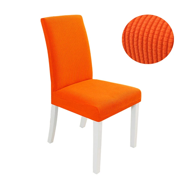Orange Однотонная утолщенная накидка на стул из кукурузы, большие эластичные чехлы на стулья, чехлы на стулья для ресторана, банкета, отеля, украшения для дома - Цвет: Orange